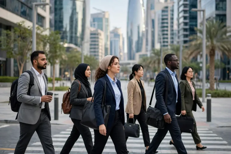 Average salary in Bahrain — professionals working in Manama business district