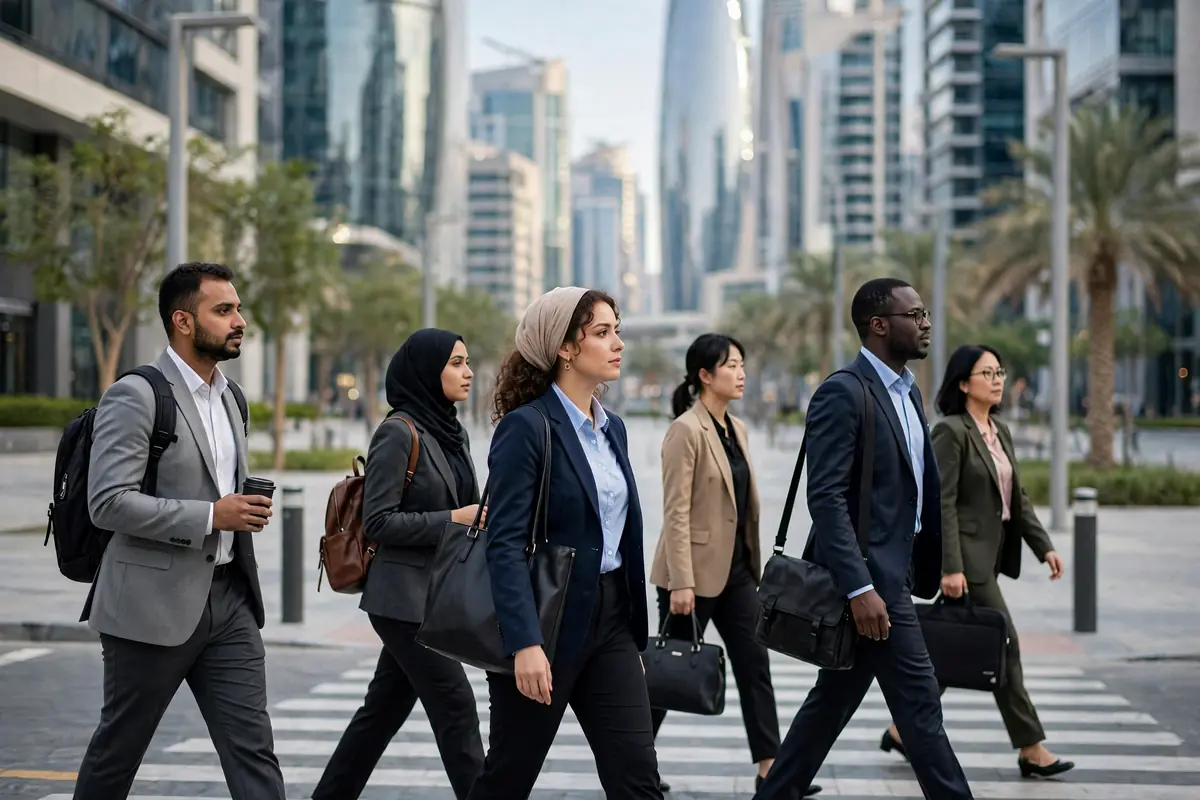 Average salary in Bahrain — professionals working in Manama business district
